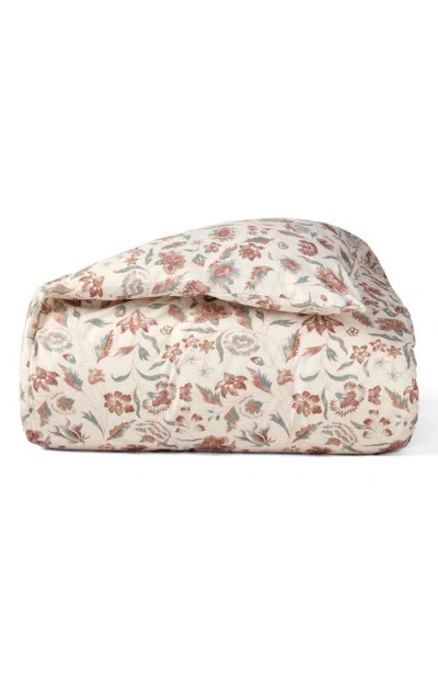 Coyuchi Viola Print Organic Cotton Duvet Cover In Neutral