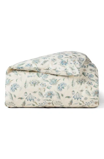 Coyuchi Viola Print Organic Cotton Duvet Cover In Neutral