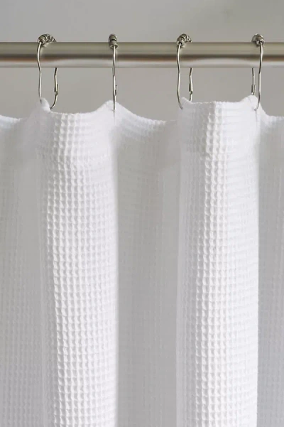 Coyuchi Waffle Organic Shower Curtain In White