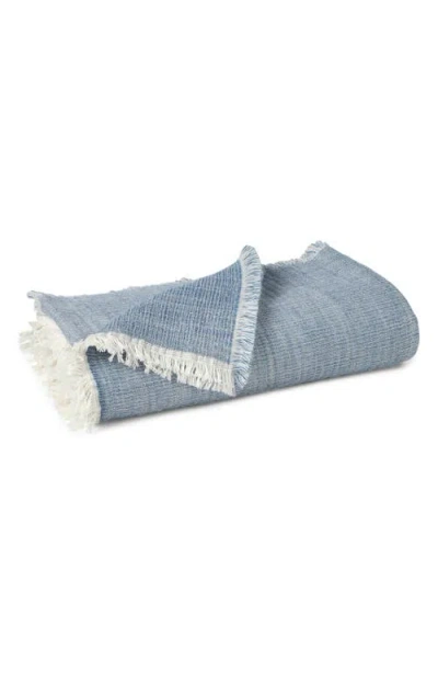 Coyuchi Willow Organic Wool & Cotton Throw Blanket In Blue