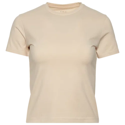 Cozi Womens  Baby T-shirt In Cream