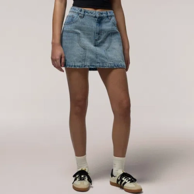 Cozi Womens  Mini Carpenter Skirt In Blue