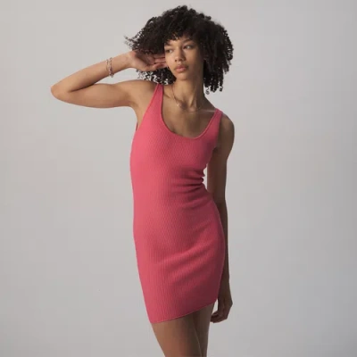 Cozi Womens  Perfect Rib Knit Tank Dress In Pink Plaster