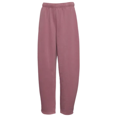 Cozi Womens Fleece Barrel Leg Pants In Pink