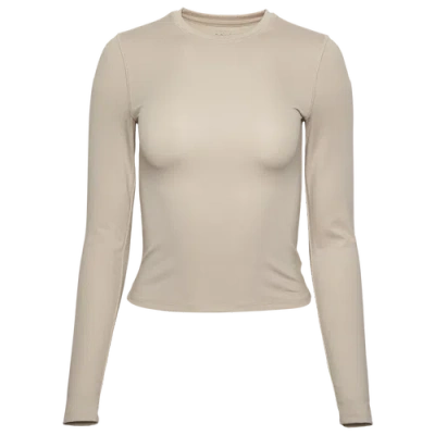 Cozi Womens Yuli Ribbed Long Sleeve T-shirt In Neutral