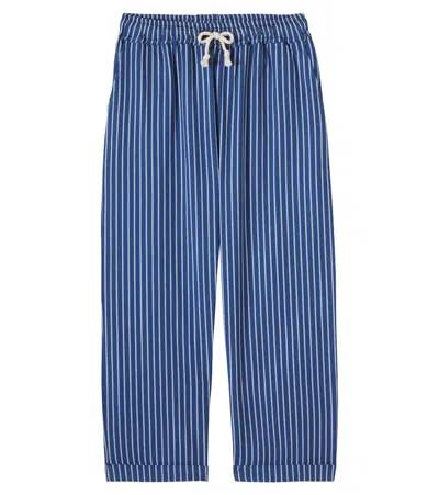 Cozmo Kids' Aero Striped Cotton Pants In Blue
