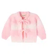 Cozmo Baby Catania Bow-detail Striped Cardigan In Pink
