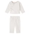 Cozmo Baby Cotton Sweatshirt And Sweatpants Set In White