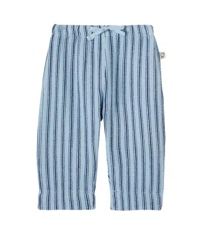 Cozmo Baby Enzo Striped Cotton Pants In Blue