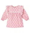 Cozmo Baby Isquia Floral Ruffled Cotton Dress In Pink