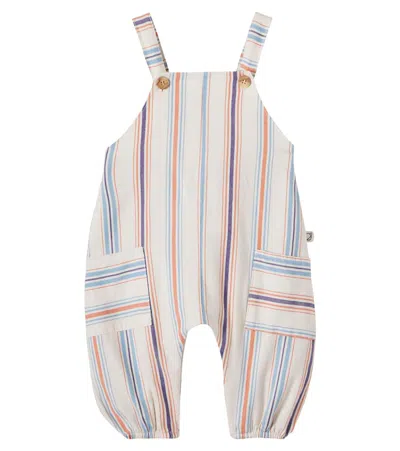 Cozmo Baby Ranger Striped Cotton Overalls In Neutral