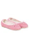Cozmo Barre Suede Ballet Flats In Pink