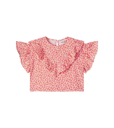 Cozmo Kids' Duna Printed Ruffled Cotton Top In Multi