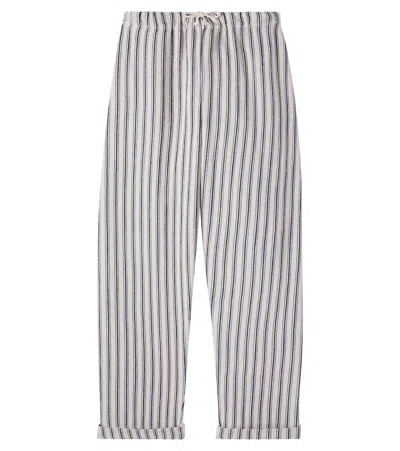 Cozmo Kids' Enzo Striped Cotton Pants In White