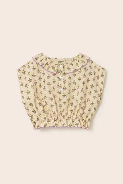 Cozmo Kids' Girls Dara Cotton Blouse In Lavender Indian Flower In Multi