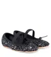 Cozmo Glitter Ballet Flats In Black