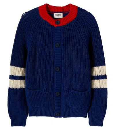 Cozmo Kids' Grove Cotton Cardigan In Blue