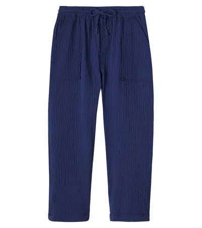 Cozmo Kids' Iker Cotton Gauze Pants In Blue