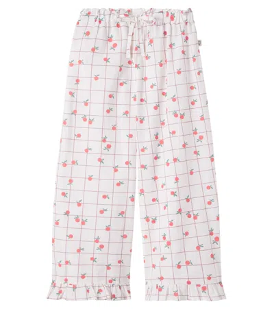 Cozmo Kids' Jane Printed Ruffled Cotton Pants In White