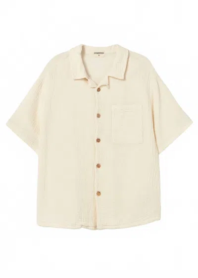 Cozmo Kid's Abel Short Sleeve Shirt In Ivory In Neutral