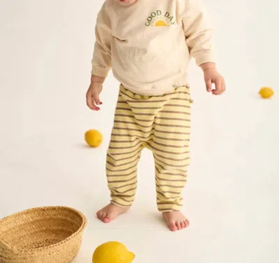 Cozmo Kid's Jasper Terry Pant In Sand Yellow In Brown