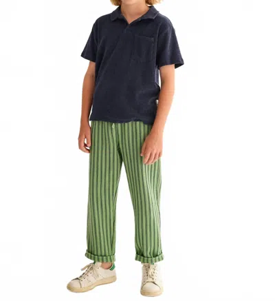 Cozmo Kid's Mael Short Sleeve Terry Polo In Blue Melange In Multi