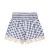 Cozmo Mesina Checked Cotton-blend Flannel Shorts In Black