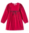 Cozmo Osaka Ruffled Cotton Velour Dress In Red