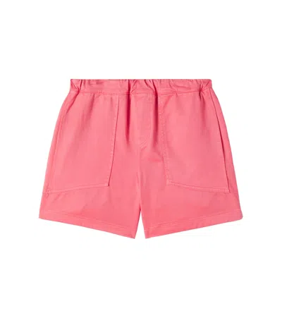 Cozmo Kids' Palm Cotton Twill Shorts In Pink