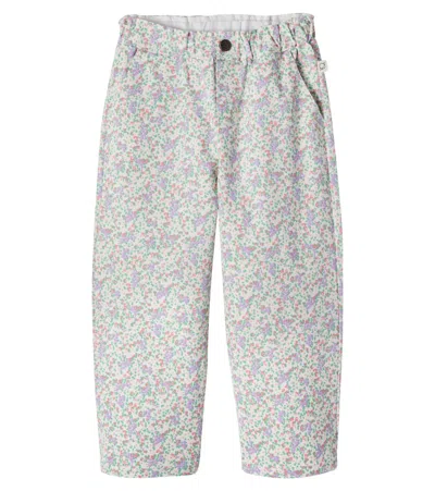 Cozmo Kids' Paola Floral Twill Pants In Multi