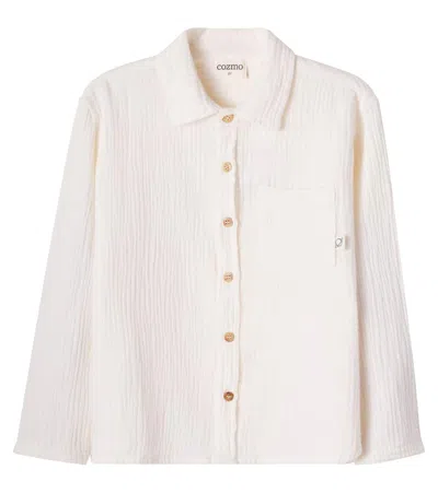 Cozmo Kids' Peter Cotton Gauze Shirt In White
