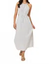 Cozy Casual Emma Cut Out Midi Dress In Striped In White