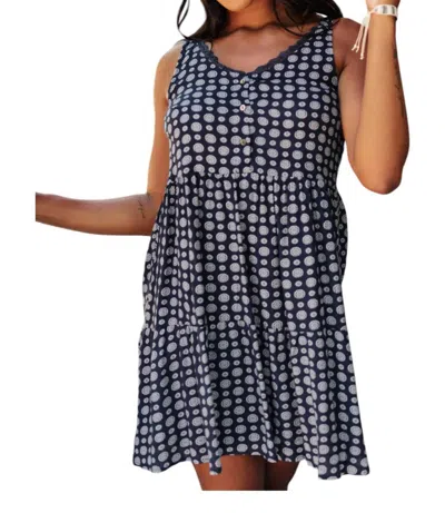 Cozy Casual Later Days Dress In Black In Blue