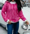 Cozy Casual Pop Culture Zig Zag Sweater In Pink In Pink