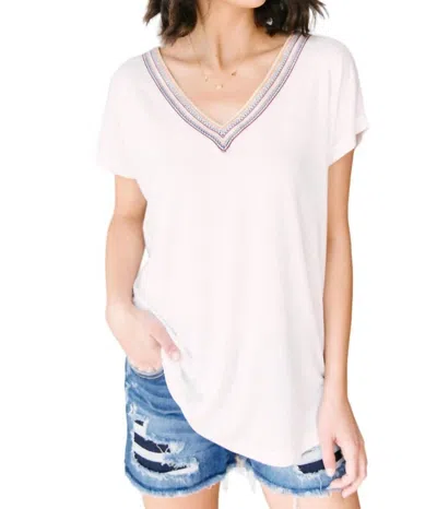 Cozy Casual Rainbow Ribbon Top In Off-white In Beige