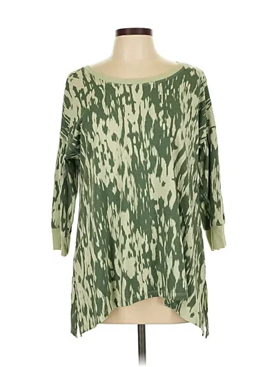 Pre-owned Cozy Casuals 3/4 Sleeve Blouse In Green