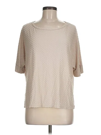 Pre-owned Cozy Casuals Short Sleeve Blouse In Tan