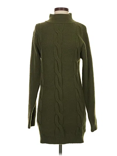 Pre-owned Cozy Casuals Turtleneck Sweater In Green