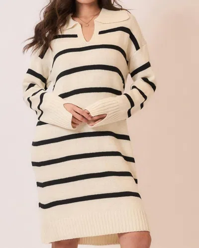 Cozy Co. Cecilia Maxi Sweater Dress In Striped In Multi
