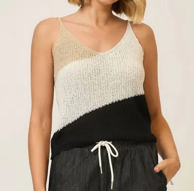 Cozy Co. Color Block Sweater Tank In Multi