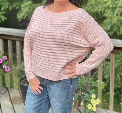 Cozy Co. Horizontal Ribbed Sweater In Apricot