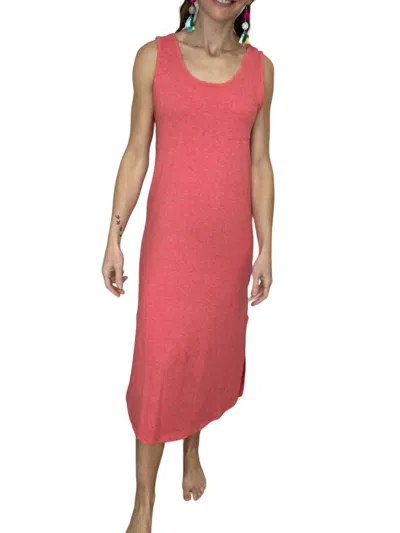 Cozy Co. Soft Comfy Knit Maxi Dress W/ Pocket Detail In Red