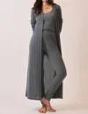 Cozy Co. Tradewinds Duster Cardigan In Black In Gray