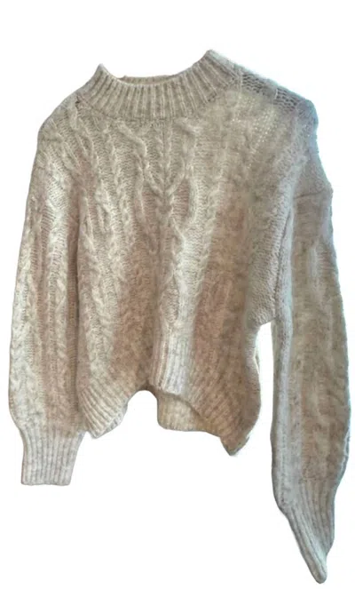 Cozy Co. Women's Abigail Cable Sweater In Off White
