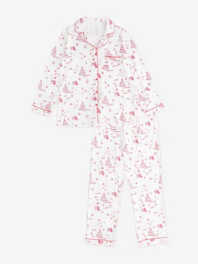 Cozy Crew Club Adult Cozy Fa La La Christmas Pyjamas In White