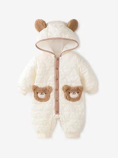 Cozy Crew Club Baby The Friendly Bear Puffy Suit In White
