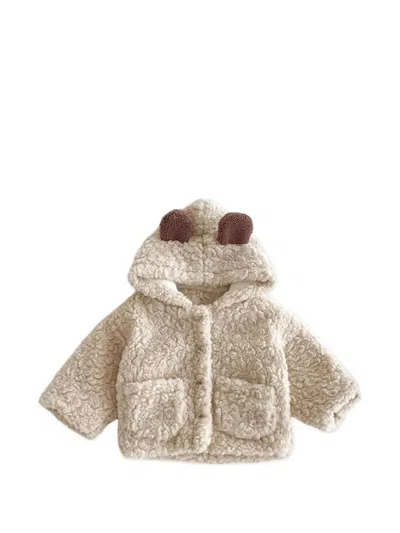 Cozy Crew Club Babies' Ears Hooded Coat In Neutral