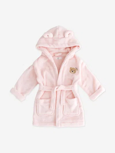Cozy Crew Club Kids'  Girls Cozy Bear Hooded Dressing Gown In Pink