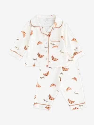 Cozy Crew Club Kids Mini Cozy Croissant Club Pyjamas In White