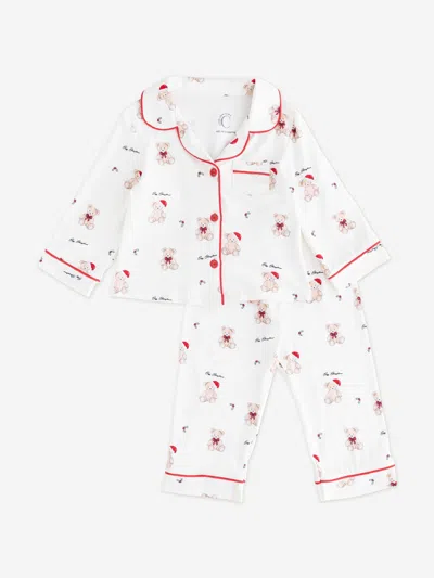 Cozy Crew Club Kids Mini Cozy Holly Jolly Bear Pyjamas In White